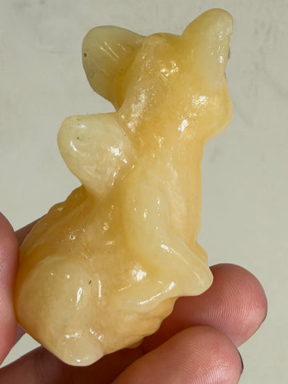 Baby Dragon Yellow Calcite Carving – 6 cm