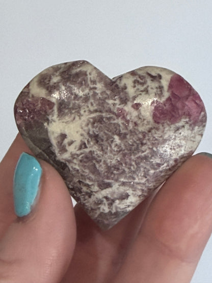 Pink Tourmaline in Matrix Heart A 5cm