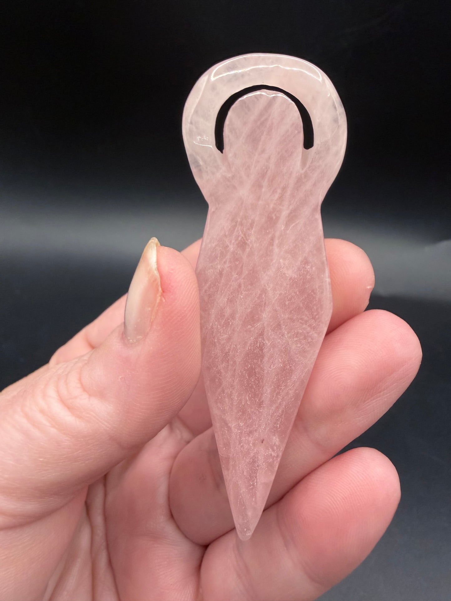 Rose Quartz Goddess Carving