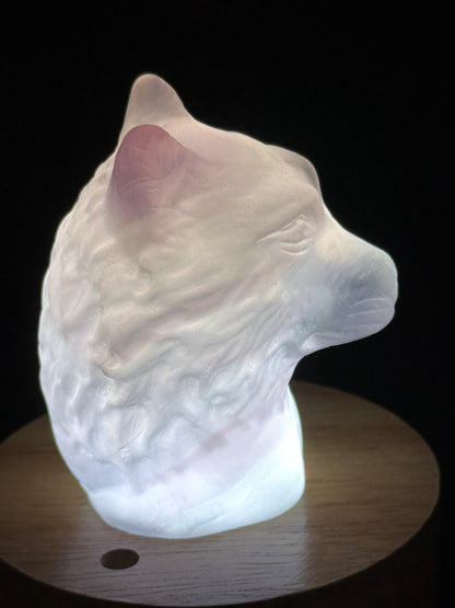 Rainbow Fluorite Wolf Head (UV Reactive) | 7cm