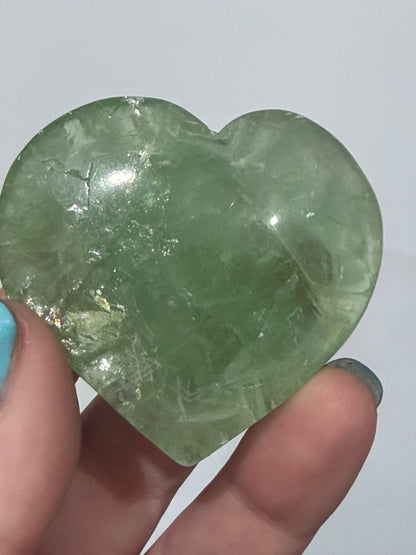 Green Fluorite Self-Standing Heart 5.5cm
