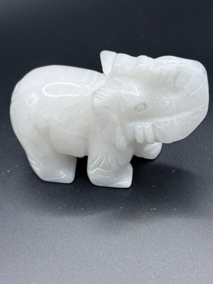 Milky Quartz Elephant