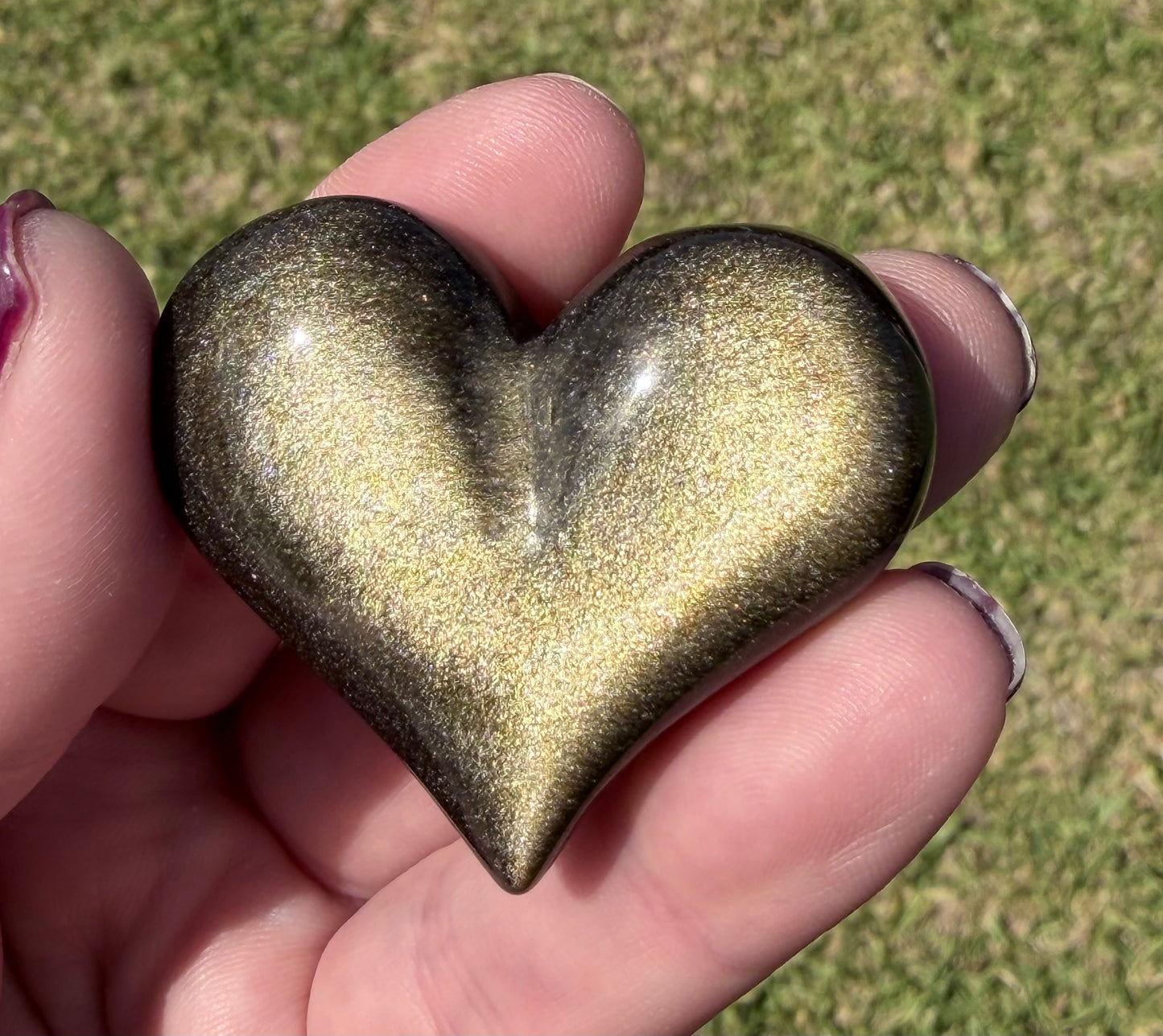 Golden Sheen Obsidian Heart