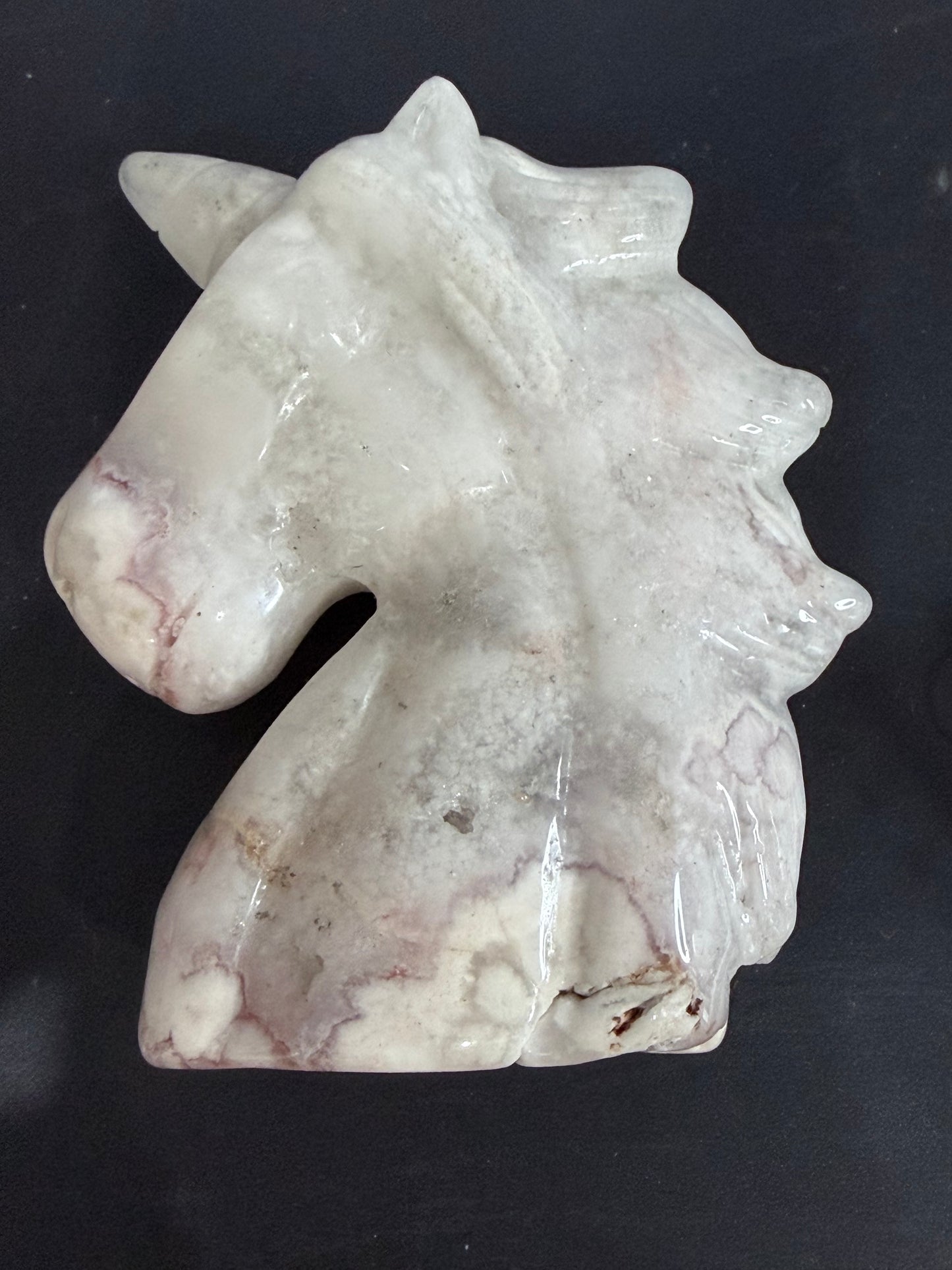 Flower Agate Unicorn Carving – 10cm | 351g