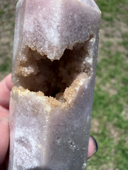 Flower Agate Druzy Tower 10.5 × 3.6 cm | 160 g