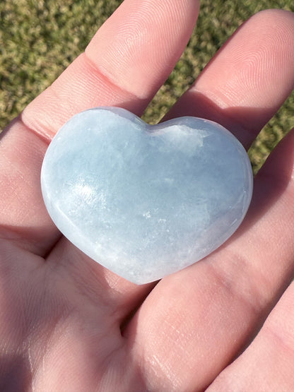 Blue Calcite Heart – 4cm (Intuitively Chosen)