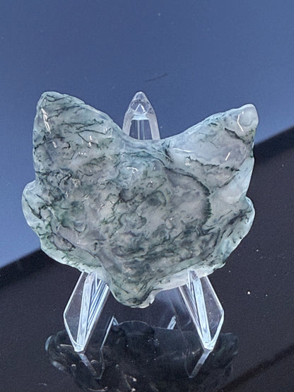 Moss Agate Mini Fox Mask