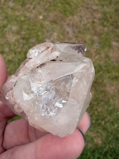 Hematoid Clear Quartz Cluster (Iron-Stained Quartz) – 136g | 6.8 × 4.4cm