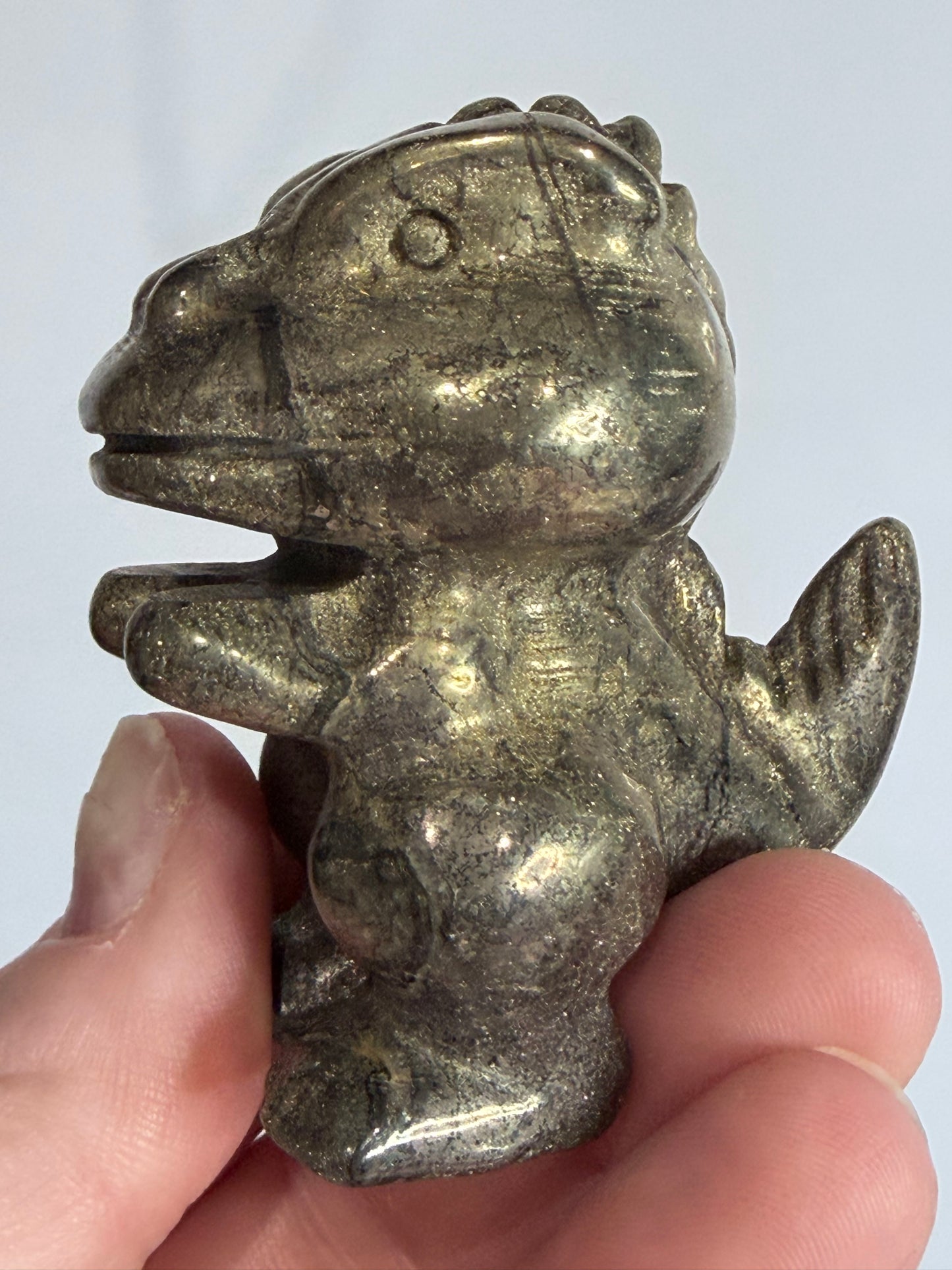 6cm Pyrite T-Rex Crystal Carving