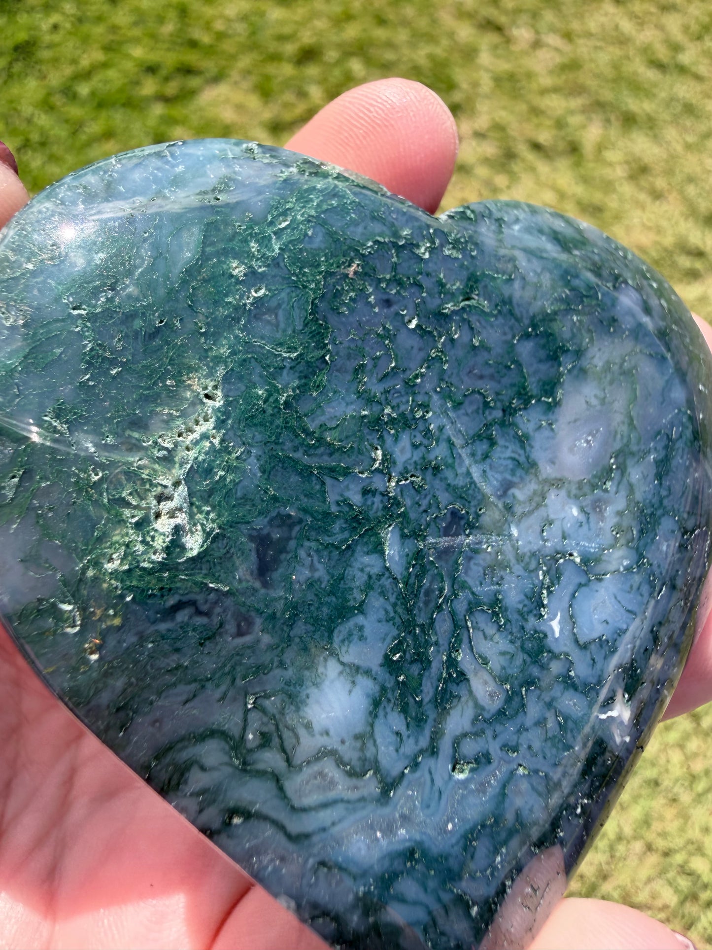 Moss Agate Heart