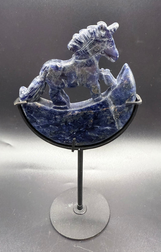 Sodalite Unicorn on Stand