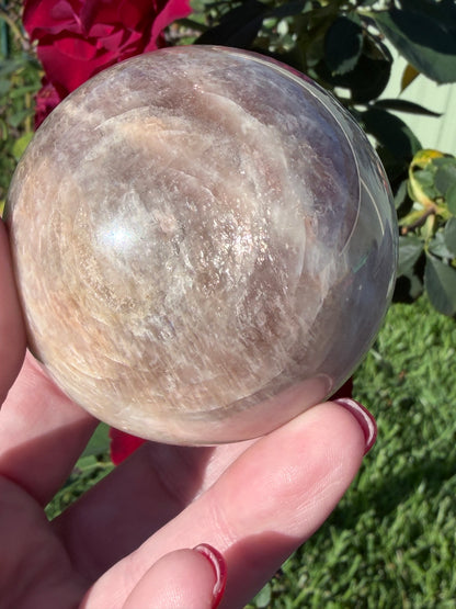 Blue Flash Moonstone Sphere – 6.2cm | 328g