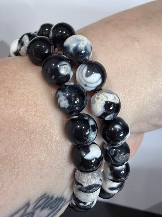8mm Orca Agate Bracelet – Emotional Healing & Communication