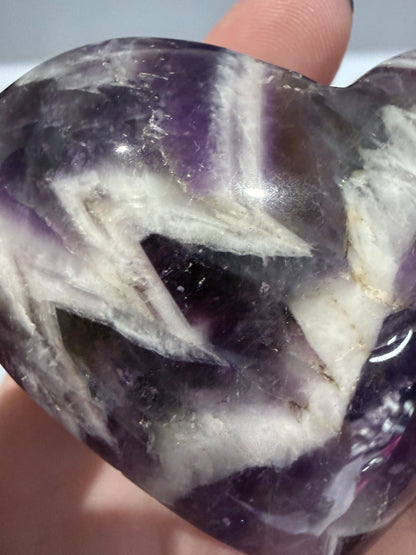 Chevron Amethyst Heart B