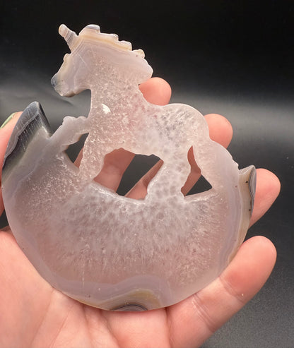 Agate Unicorn on Stand