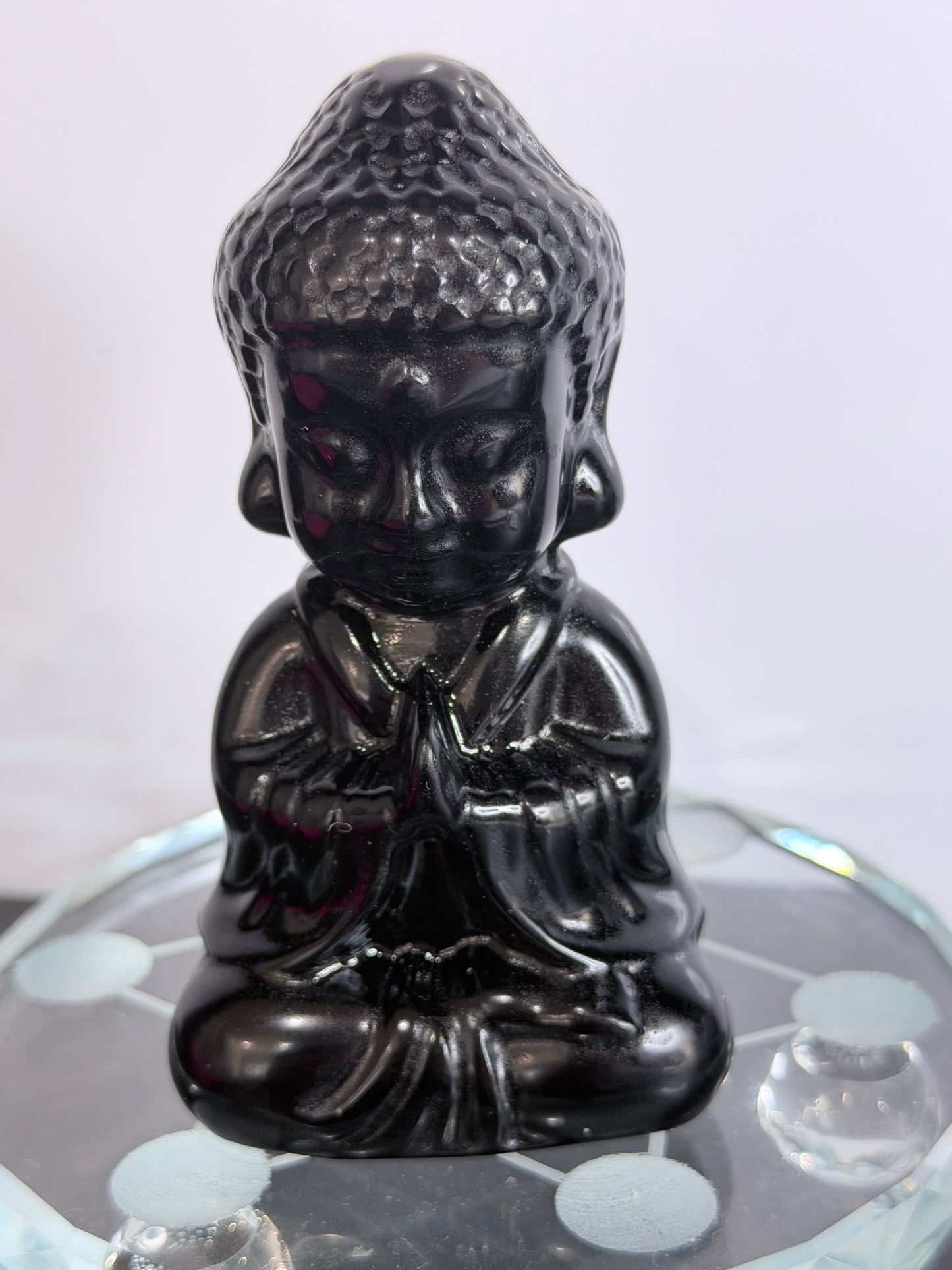 Black Obsidian Buddha Crystal Carving – 10cm