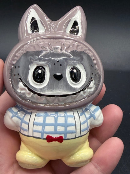 Hand-Painted Selenite large Labubu Figurine – 10cm