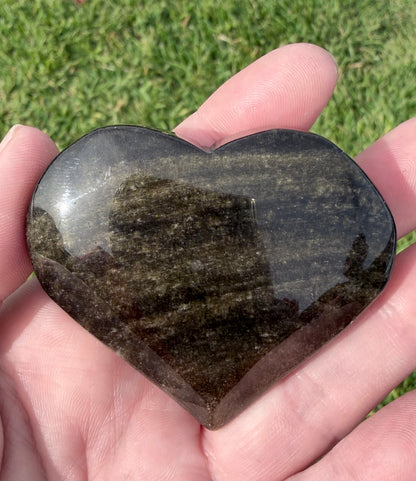 Gold Sheen Obsidian Heart – 6.2cm