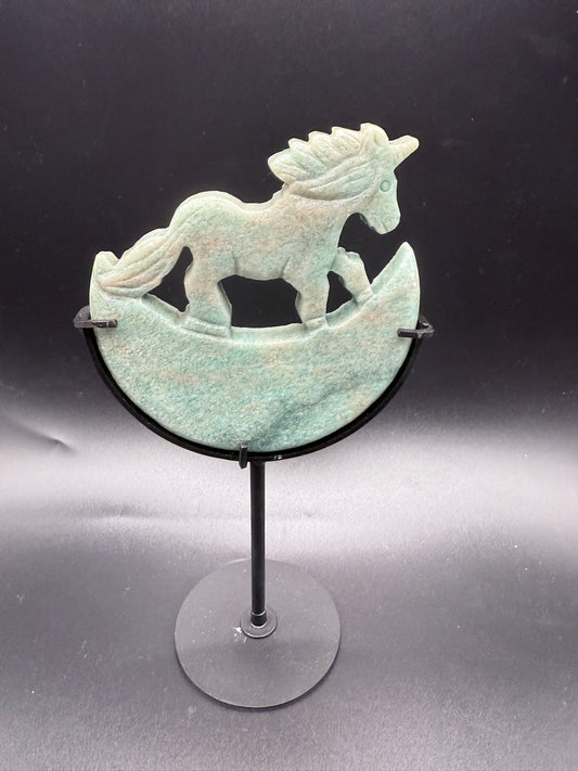 Amazonite Unicorn on Stand