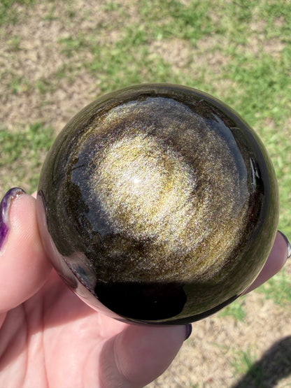 Gold Sheen Obsidian Sphere – 250g
