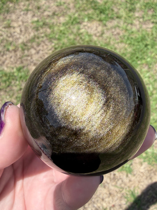 Gold Sheen Obsidian Sphere – 250g