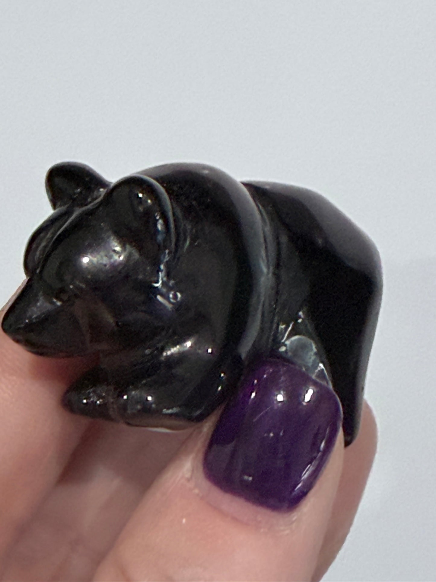 Black Obsidian Bear Carving