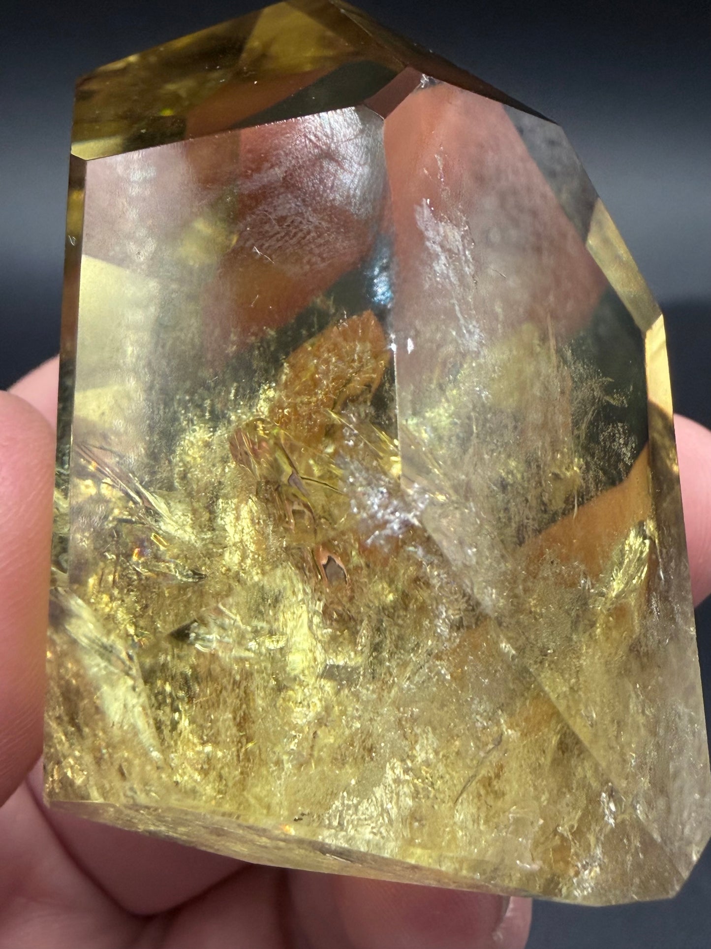 Golden Citrine Freeform — High Clarity with Rainbow Inclusions
