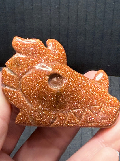 Goldstone Unicorn Head
