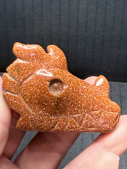 Goldstone Unicorn Head
