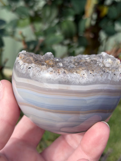 Banded Agate Druzy Sphere – 7.8cm | 475g