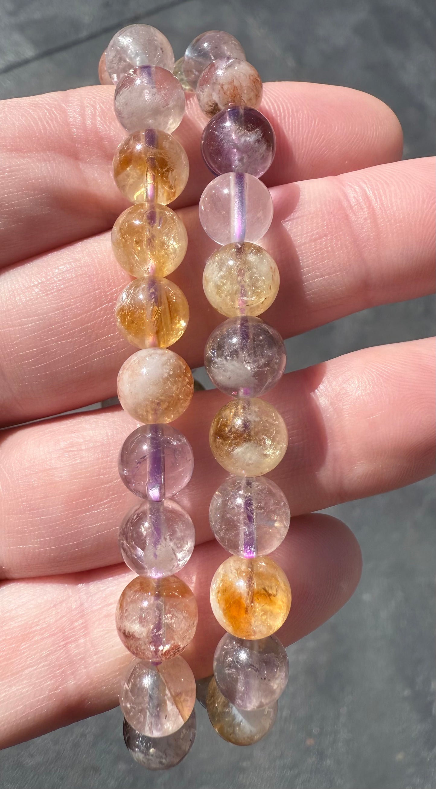 Amethyst & Citrine 8mm Bracelet