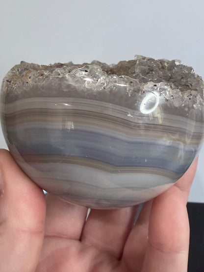 Banded Agate Druzy Sphere – 7.8cm | 475g