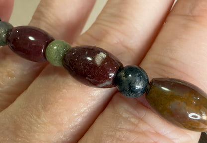 Ocean Jasper Bracelet – Oval & Round Beads