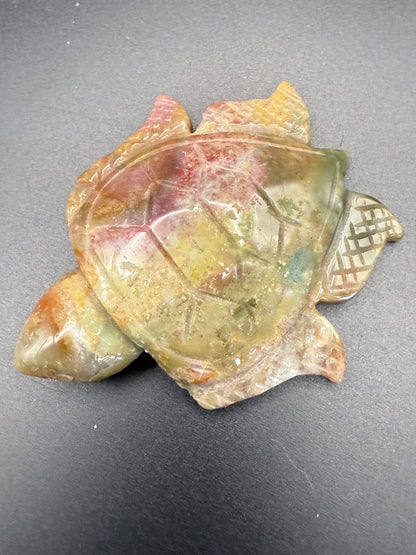 Ocean Jasper Turtle Carving