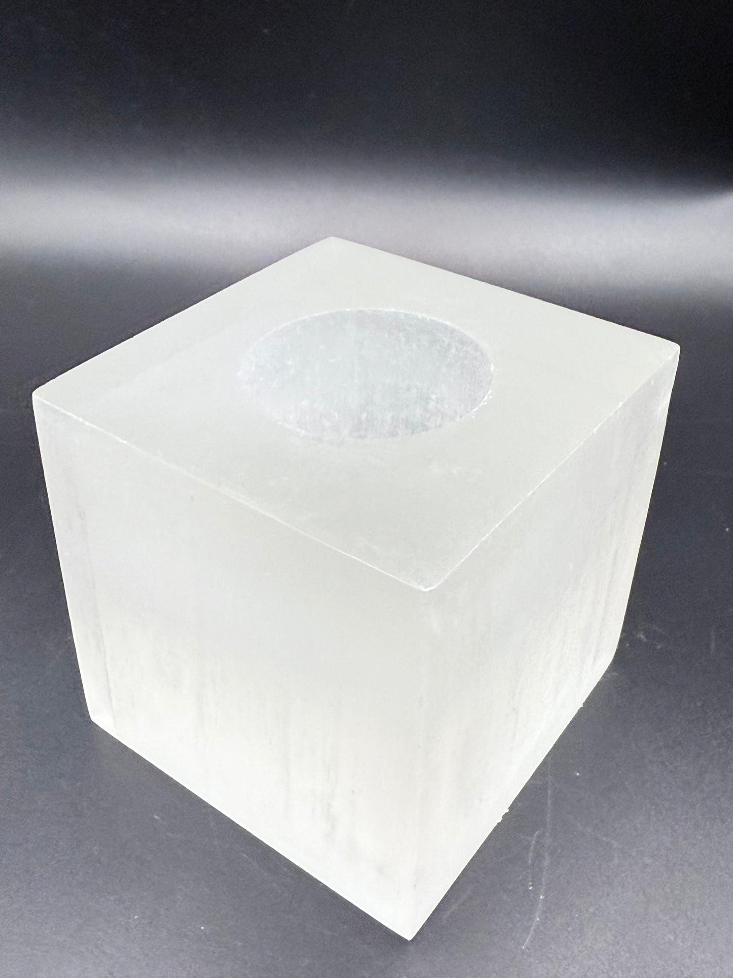 Selenite Cube Candle Holder