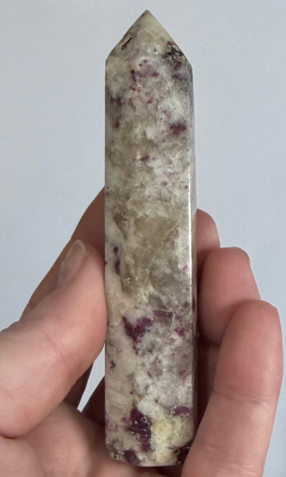 Pink Tourmaline in Quartz Crystal Tower – 10.2cm | 82g C