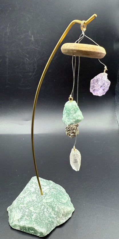 Crystal Mobile with Green Aventurine Base