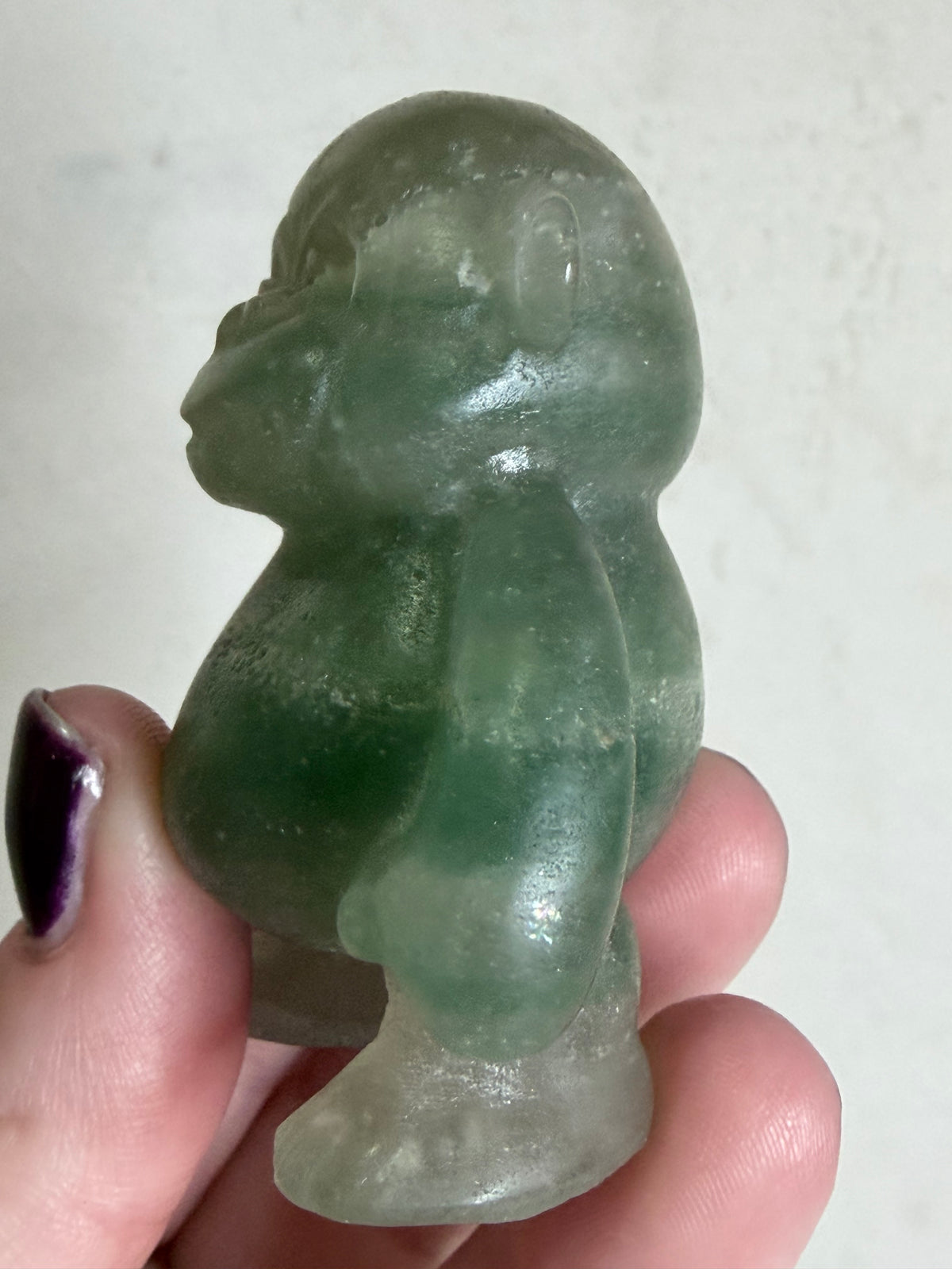 Green Fluorite Monkey Carving – 6cm