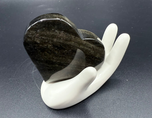 Golden Sheen Obsidian Heart – 6.3 x 5.3cm