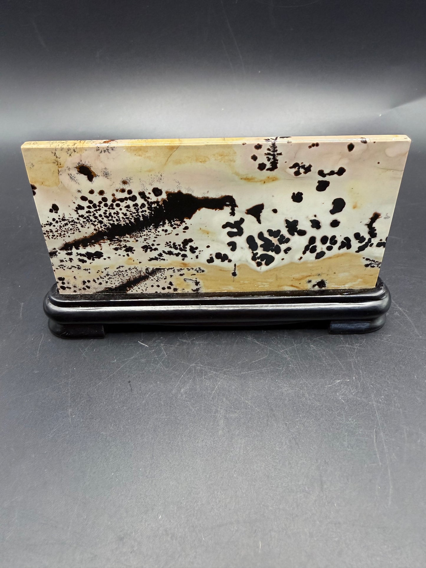 Dendritic Picture Jasper Slab on Stand