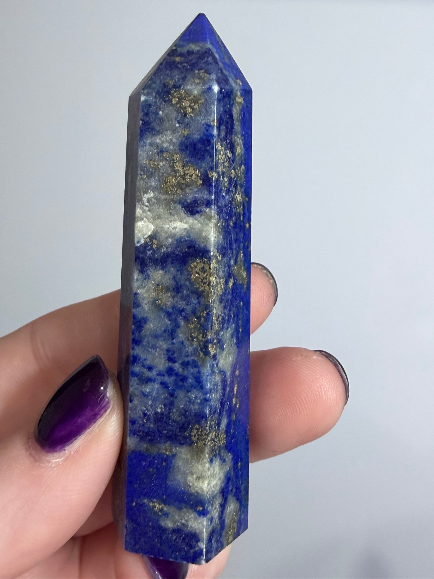 Lapis Lazuli Point | Natural Pyrite Inclusions A