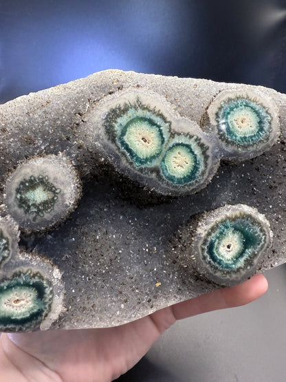 Rare Solar Green Amethyst Quartz on Stand