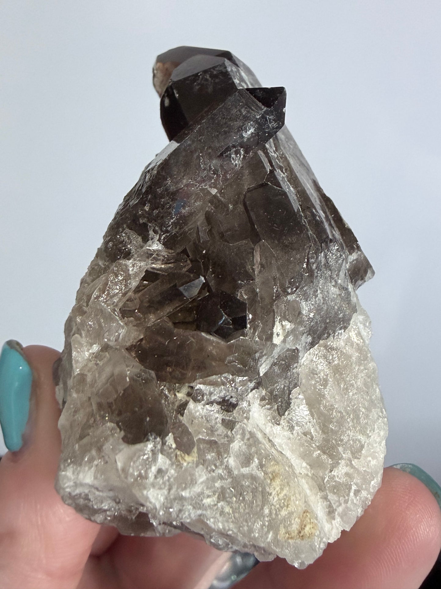 Smoky Quartz Crystal Cluster on Milky Quartz Matrix 160g | Natural Brazilian -