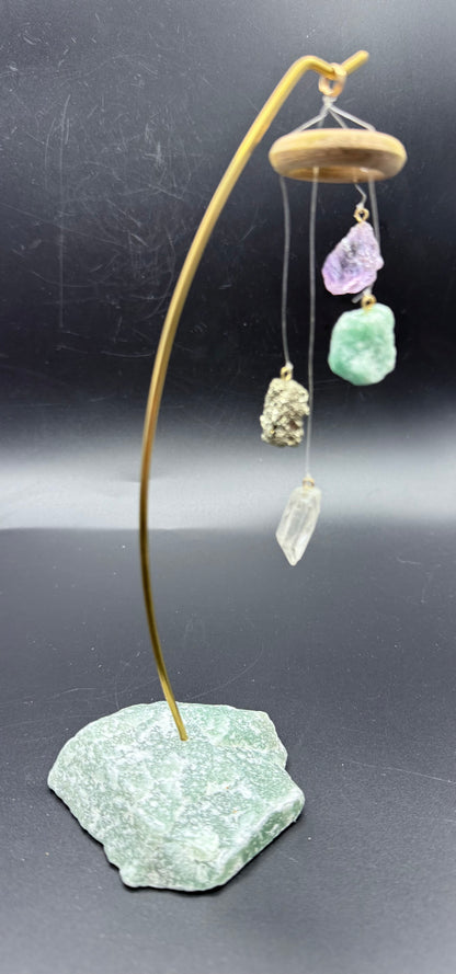 Crystal Mobile with Green Aventurine Base
