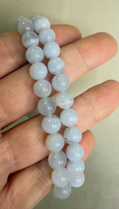 8mm Blue Lace Agate Bracelet