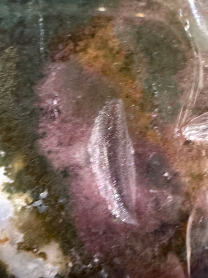 Moss Agate Moon Face Carving – 12.2cm