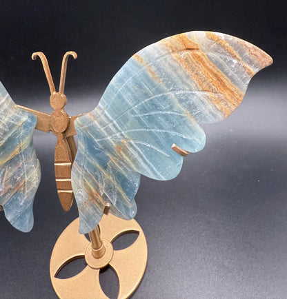 Blue Onyx Butterfly with Stand