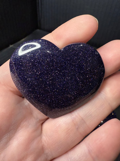 Blue Goldstone Heart – 4cm (Intuitively Chosen)
