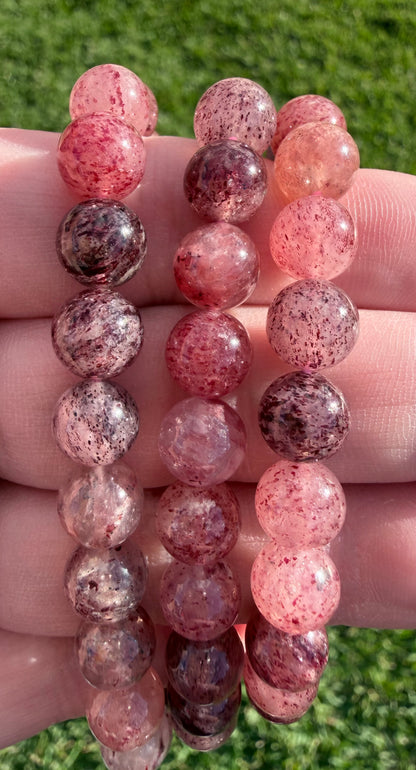 High Quality 8mm Strawberry Quartz Bracelet