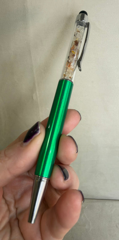Crystal Chip Pen with Stylus – Assorted Crystals & Colours